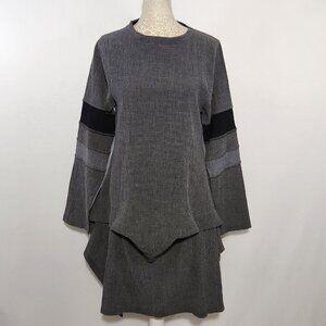 Mature Crane Meture Krein Women's Size M/L Gray Layering Laganlook Dress Top